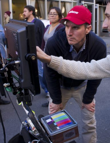 Shannon on set